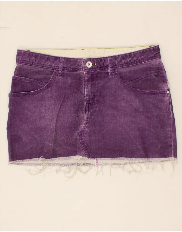 ADIDAS Womens Neo Mini Denim Skirt W30 Medium Purple Cotton cashmere skirt fine