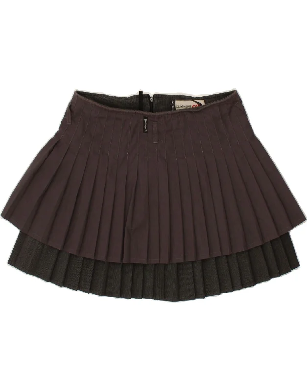 ARMANI JEANS Womens Knife Pleated Skirt UK 14 Medium W30  Black chiffon skirt lightweight