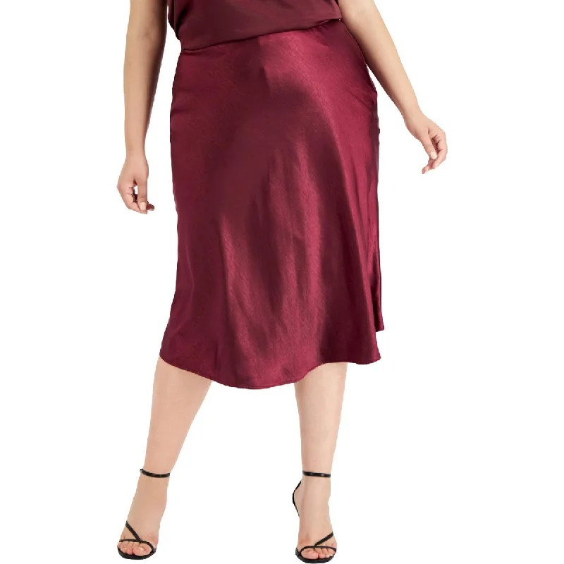 Bar III Womens Plus Satin Calf Midi Skirt mini skirt trendy