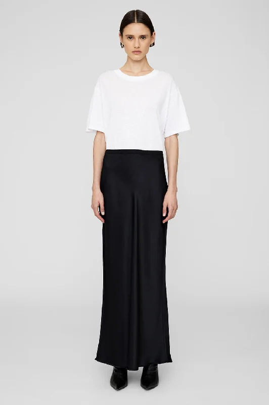 Bar Silk Maxi Skirt - Black chiffon skirt delicate
