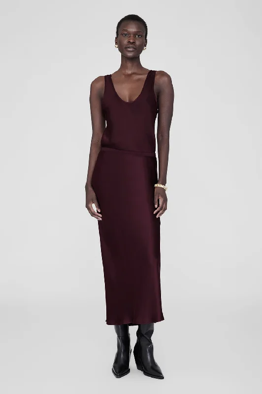 Bar Silk Skirt - Bordeaux velvet skirt sumptuous