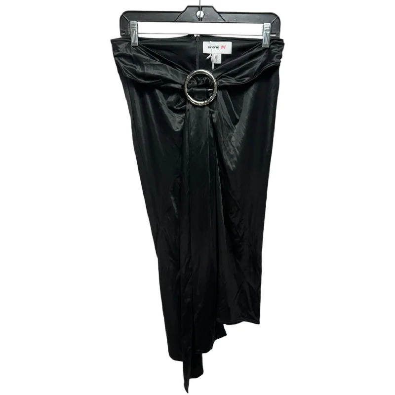 Belted Skirt Midi By Rabanne for H&M In Black, Size: M silk skirt lustrous