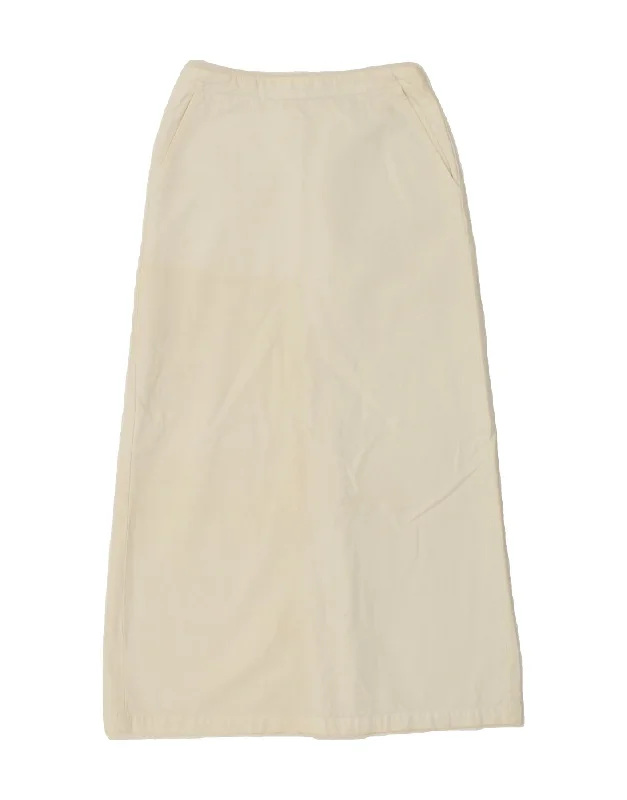BENETTON Womens A-Line Skirt IT 40 Small W28 White Cotton leather skirt modern