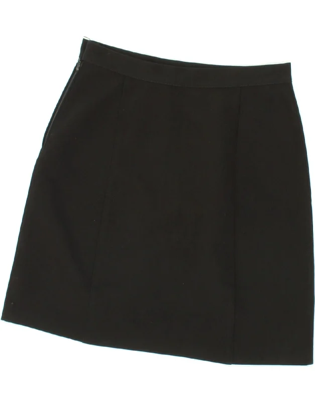 BENETTON Womens A-Line Skirt IT 42 Medium W28 Black Polyester denim skirt fashionable BENETTON Womens A-Line Skirt IT 42 Medium W28 Black Polyester denim skirt fashionable
