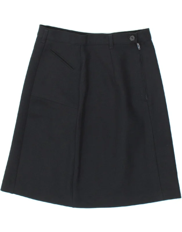 BENETTON Womens A-Line Skirt IT 42 Medium W30 Navy Blue Polyester leather skirt refined BENETTON Womens A-Line Skirt IT 42 Medium W30 Navy Blue Polyester leather skirt refined
