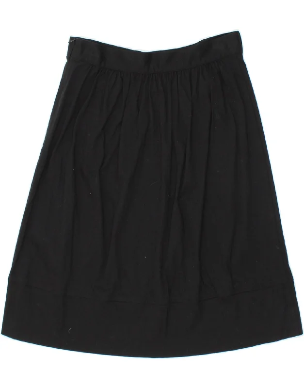 BENETTON Womens A-Line Skirt IT 46 Large W34  Black Cotton maxi skirt elegant