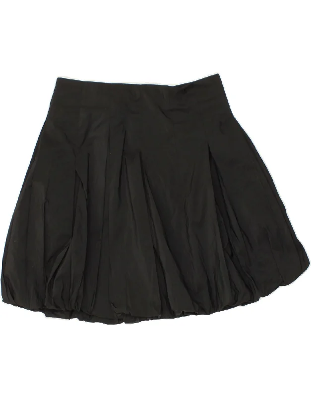 BENETTON Womens Bubble Skirt IT 42 Medium W30 Black Polyester high waist skirt