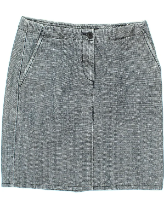 BENETTON Womens Denim Skirt IT 42 Medium W30  Blue Cotton wool skirt warm