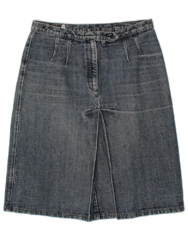 BENETTON Womens Denim Skirt IT 46 Large W32  Blue Cotton lace skirt intricate