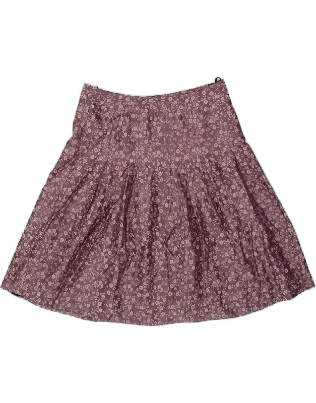 BENETTON Womens High Waist A-Line Skirt EU 44 Medium W32 Purple Floral cashmere skirt fine BENETTON Womens High Waist A-Line Skirt EU 44 Medium W32 Purple Floral cashmere skirt fine