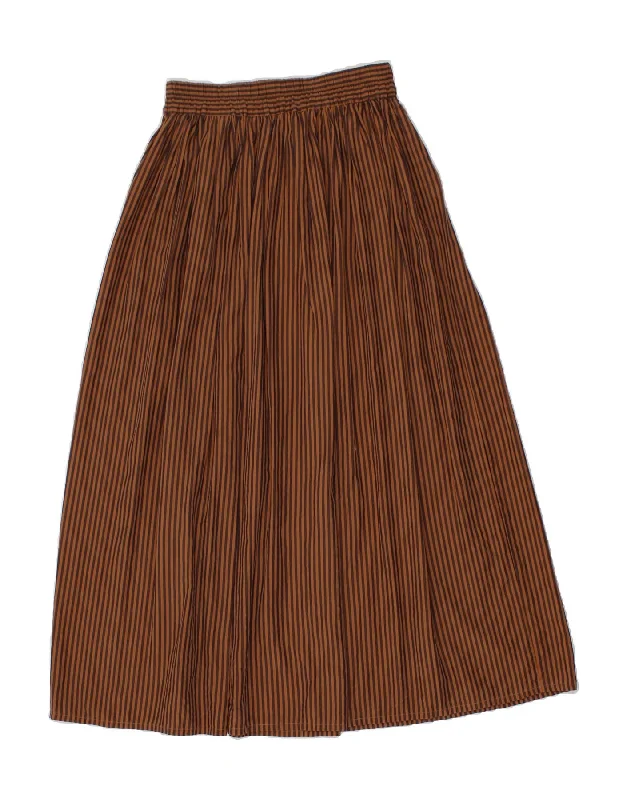 BENETTON Womens Maxi Skirt W28 Medium  Brown Striped patchwork skirt art