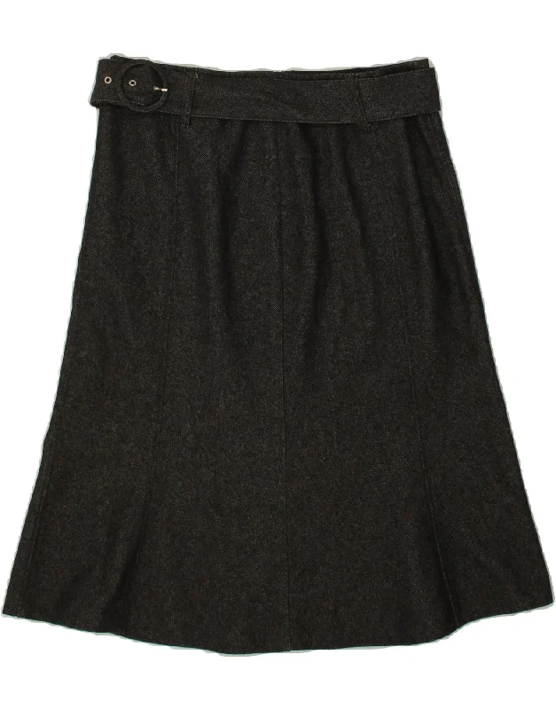 BENETTON Womens Midi Skirt IT 44 Medium W30  Grey Wool silk skirt luxurious