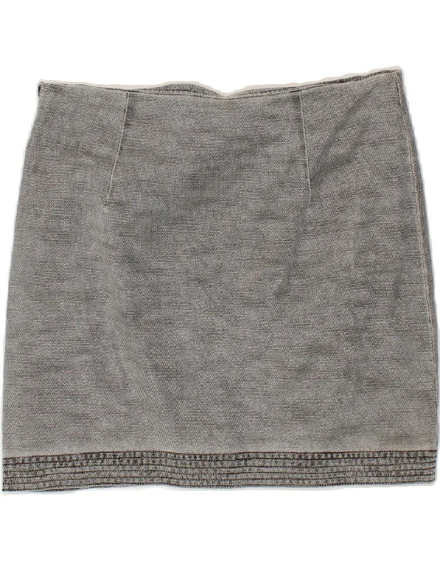 BENETTON Womens Mini Skirt IT 42 Medium W30  Grey Cotton corduroy skirt durable