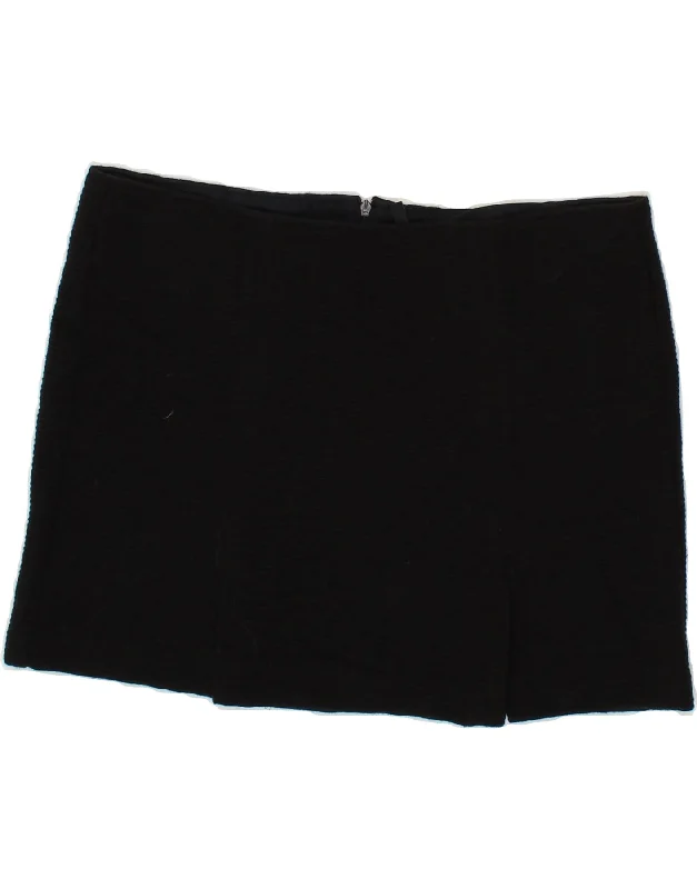 BENETTON Womens Mini Skirt IT 44 Medium W34 Black Wool cashmere skirt soft