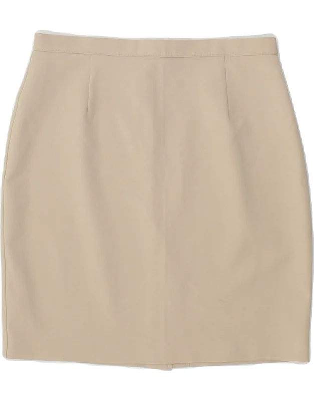 BENETTON Womens Pencil Skirt IT 46 Large W28  Beige Polyester slim fit skirt