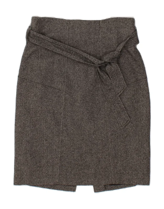 BENETTON Womens Pencil Skirt IT 46 Large W30 Grey Herringbone corduroy skirt textured BENETTON Womens Pencil Skirt IT 46 Large W30 Grey Herringbone corduroy skirt textured