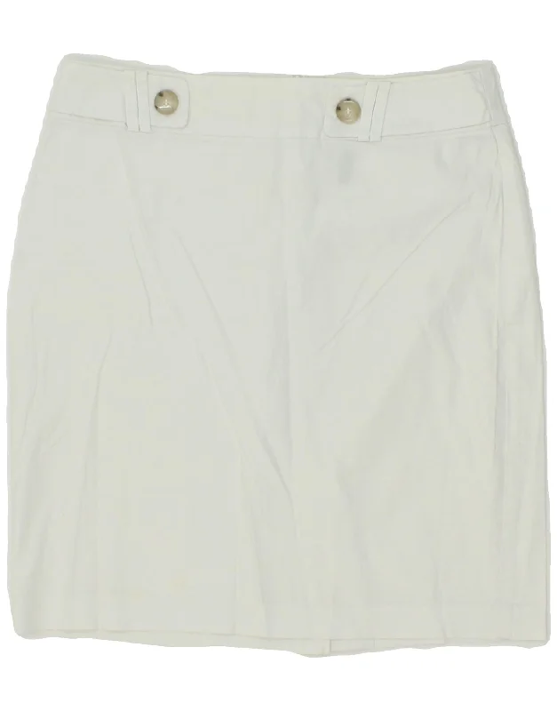 BENETTON Womens Pencil Skirt W28 Medium White linen skirt airy