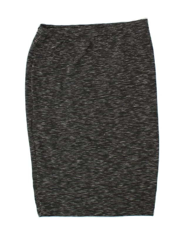 BENETTON Womens Pencil Skirt W36 XL Grey Flecked cashmere skirt fine