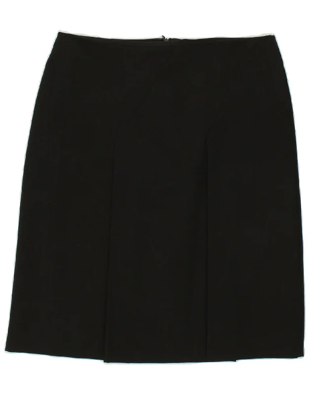 BENETTON Womens Straight Skirt IT 44 Medium W30  Black Polyester velvet skirt luxurious
