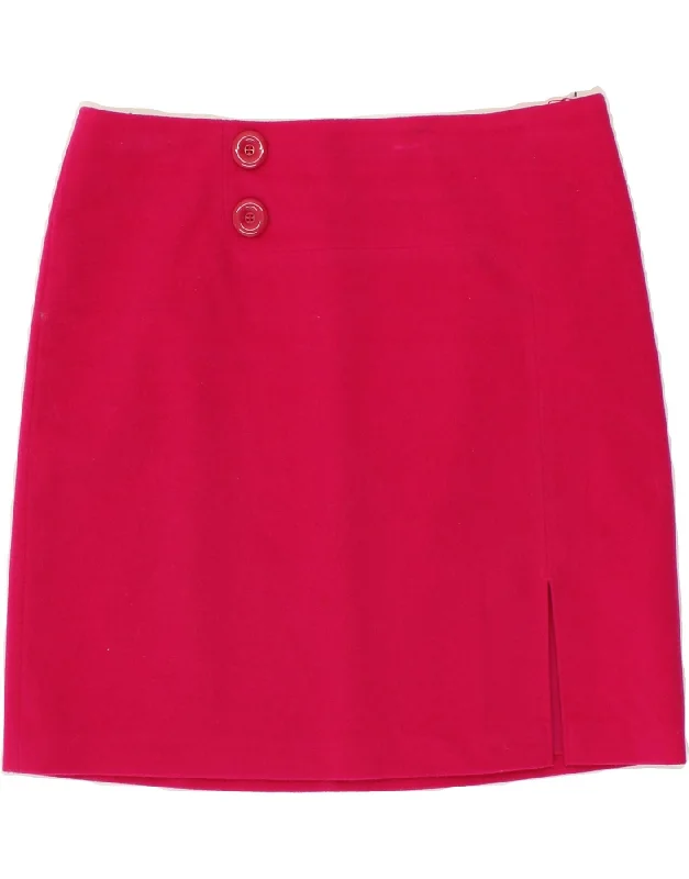 BETTY BARCLAY Womens Straight Skirt UK 14  Medium W32  Pink Polyester high slit skirt