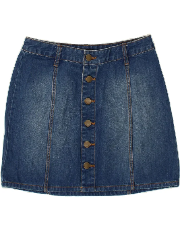 BILLABONG Womens Denim Skirt UK 12 Medium W28 Blue Cotton lace skirt elegant