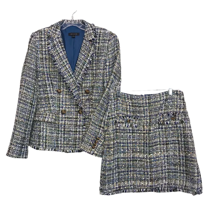 BLUE & GREEN SKIRT SUIT 2PC by ANN TAYLOR Size:4 cashmere skirt soft