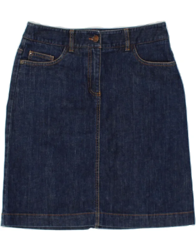 BODEN Womens Denim Skirt UK 10 Small W30  Blue Cotton asymmetrical skirt cut