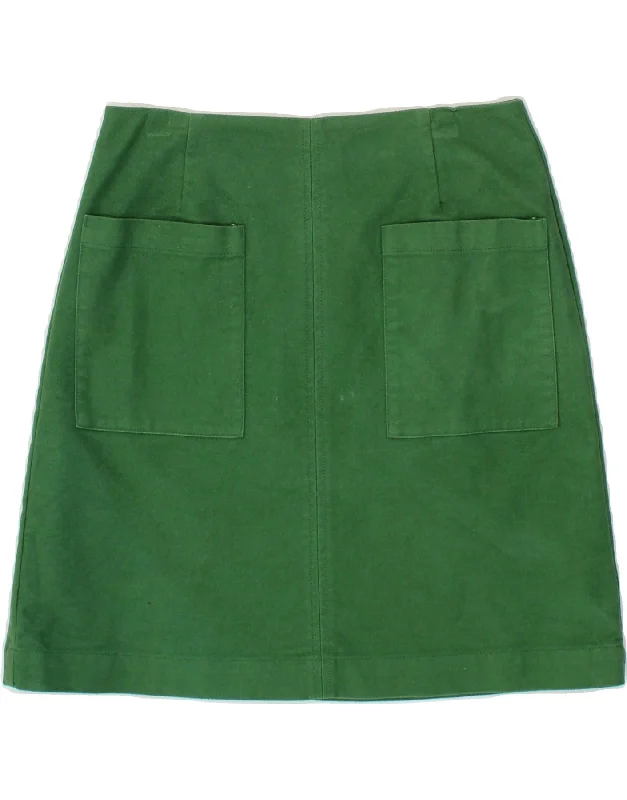 BODEN Womens Mini Skirt UK 8 Small W26 Green Cotton pencil skirt chic