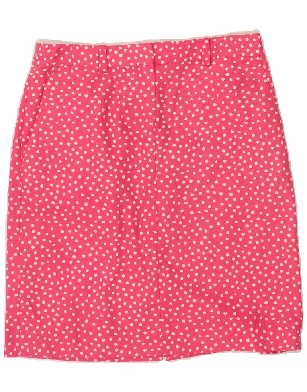BROOKS BROTHERS Womens 346 Pencil Skirt UK 12 Medium W30 Pink Spotted high slit skirt BROOKS BROTHERS Womens 346 Pencil Skirt UK 12 Medium W30 Pink Spotted high slit skirt