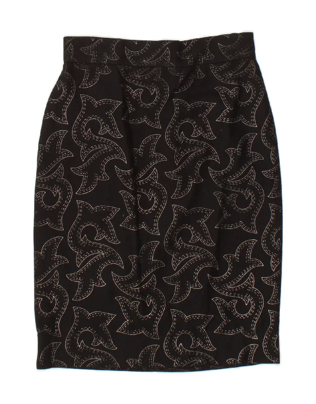 BYBLOS Womens Pencil Skirt IT 42 Medium W28  Black Paisley vintage skirt charm