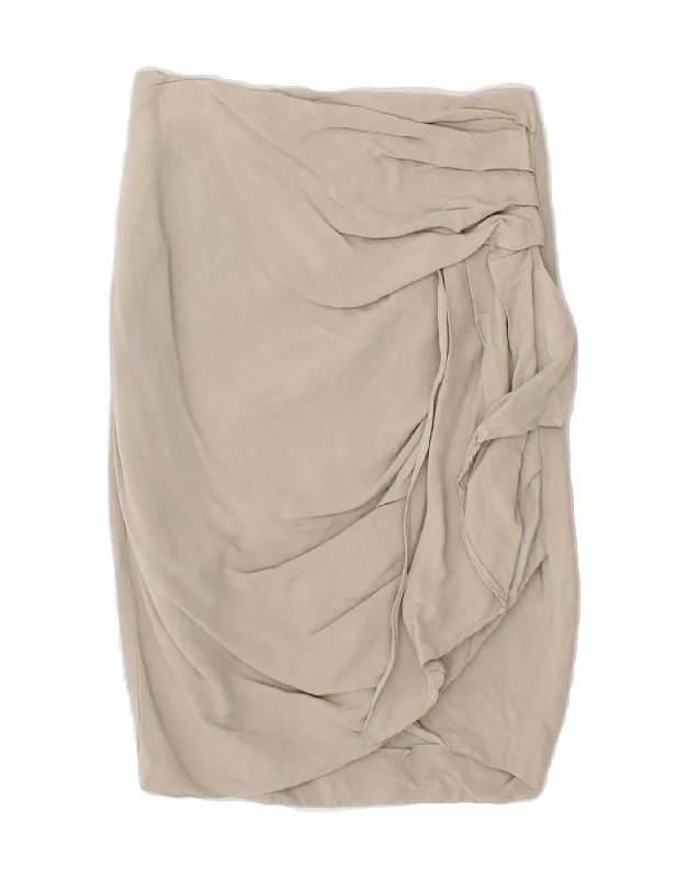BYBLOS Womens Straight Skirt IT 40 Small W24  Grey Linen wool skirt warm