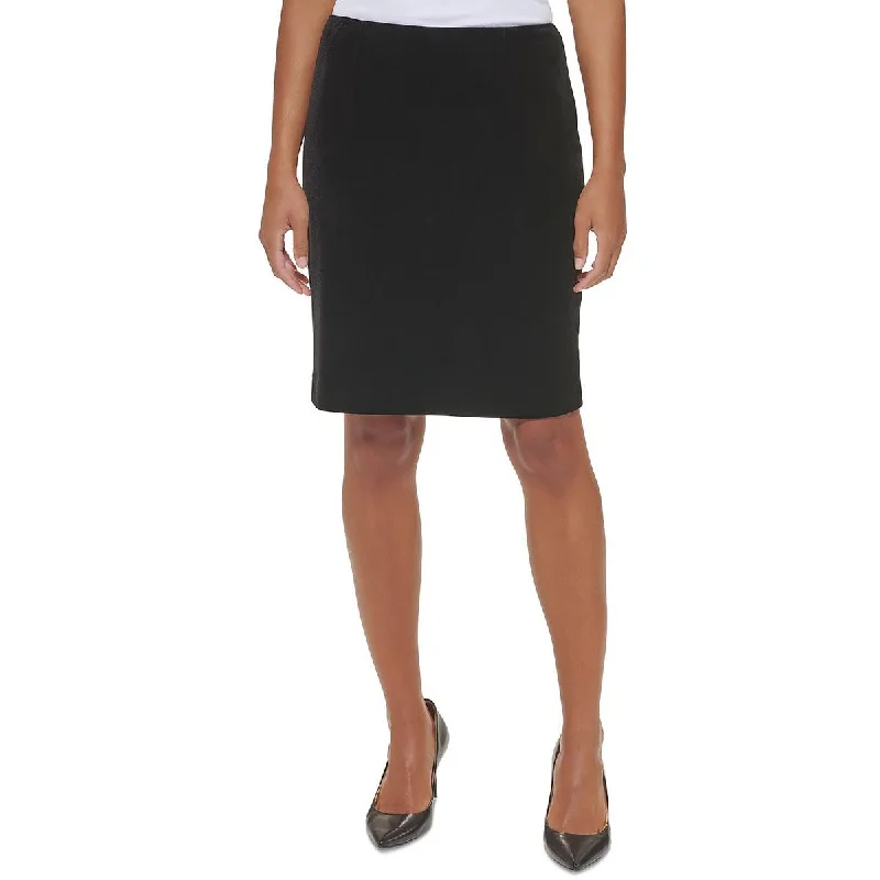 Calvin Klein Womens Petites Velvet Above Knee Pencil Skirt cashmere skirt rich