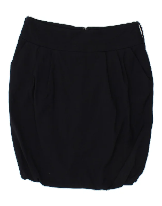 CERRUTI 1881 Womens Bubble Skirt IT 42 Medium W28  Navy Blue cashmere skirt plush