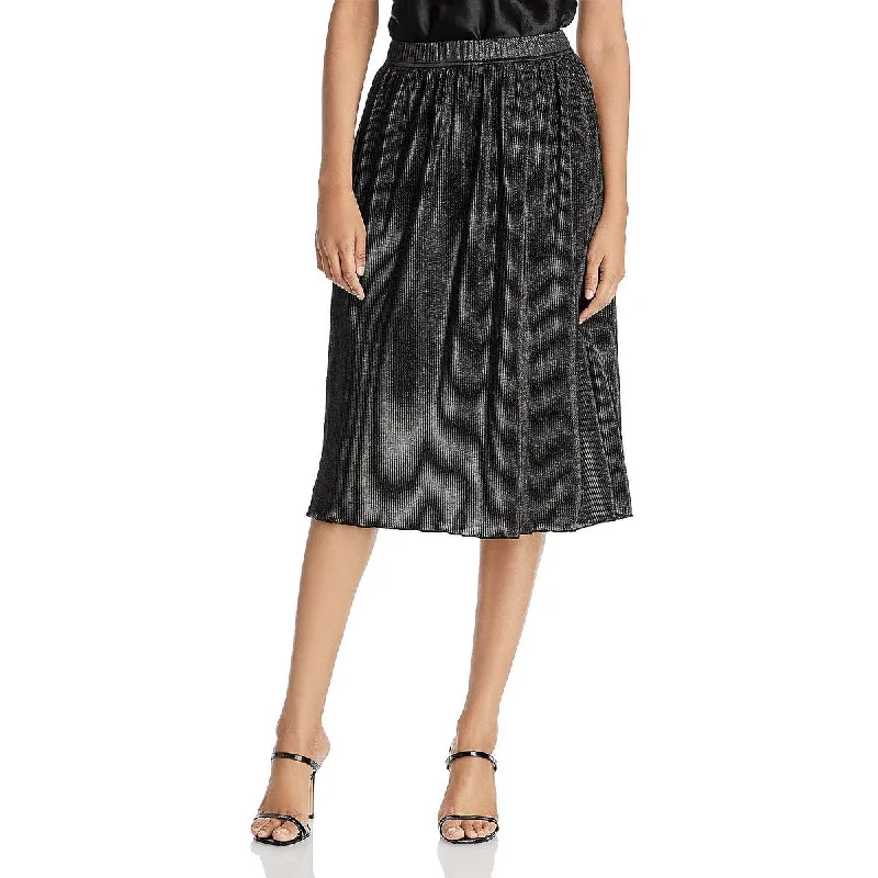 Chenault Womens Foiled Pull On A-Line Skirt chiffon skirt flowing