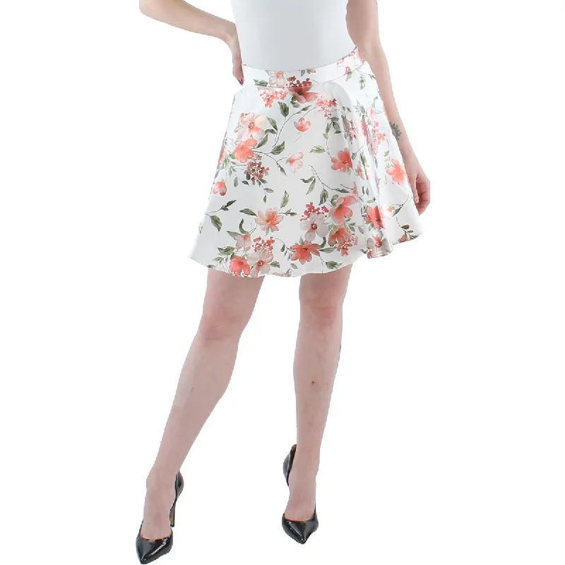 City Studios Womens Juniors Foiled Floral A-Line Skirt chiffon skirt airy
