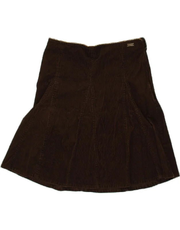CONTE OF FLORENCE Womens Corduroy Skirt IT 46 Large W34 Brown Cotton velvet skirt sumptuous