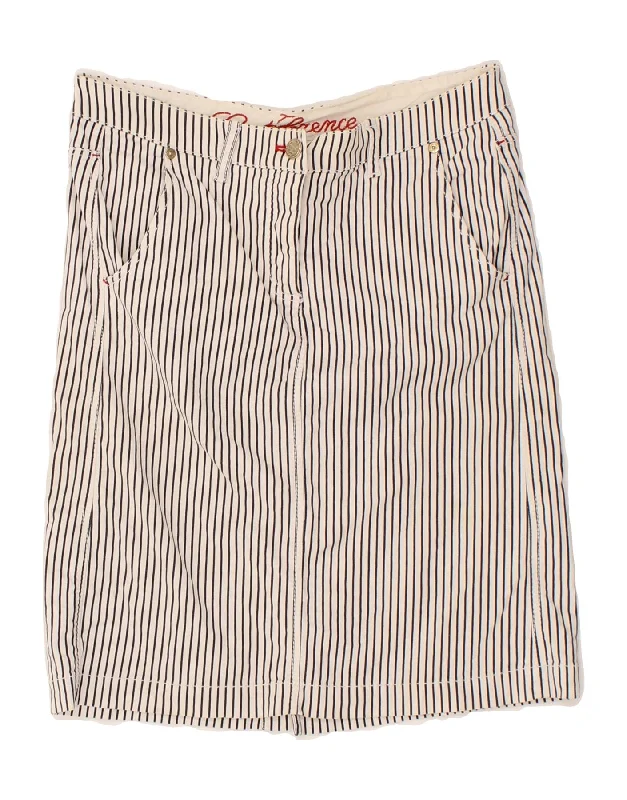 CONTE OF FLORENCE Womens Straight Skirt W30 Medium  White Striped boho skirt vibe