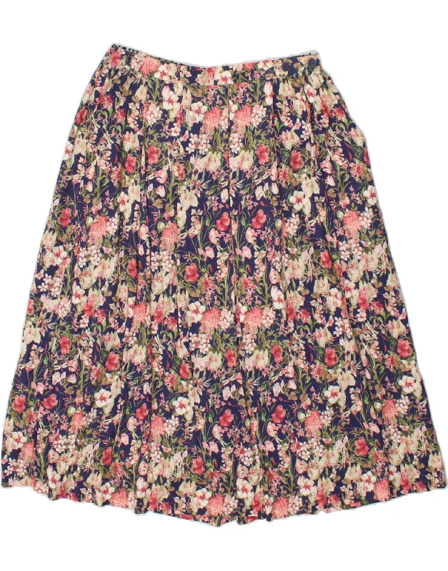 COUNTRY Womens A-Line Skirt UK 14 Medium W30 Multicoloured Floral button skirt front COUNTRY Womens A-Line Skirt UK 14 Medium W30 Multicoloured Floral button skirt front