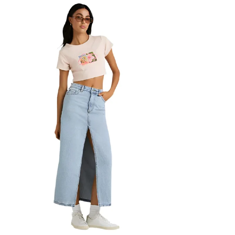 Denim Midi Skirt- Womens velvet skirt rich