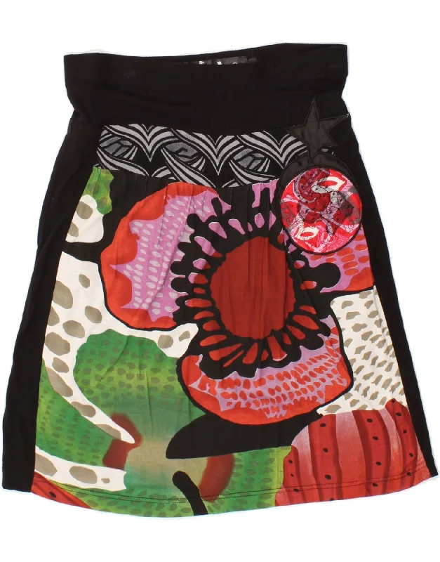 DESIGUAL Womens Abstract Pattern Graphic A-Line Skirt Medium W28 Black lace skirt feminine DESIGUAL Womens Abstract Pattern Graphic A-Line Skirt Medium W28 Black lace skirt feminine