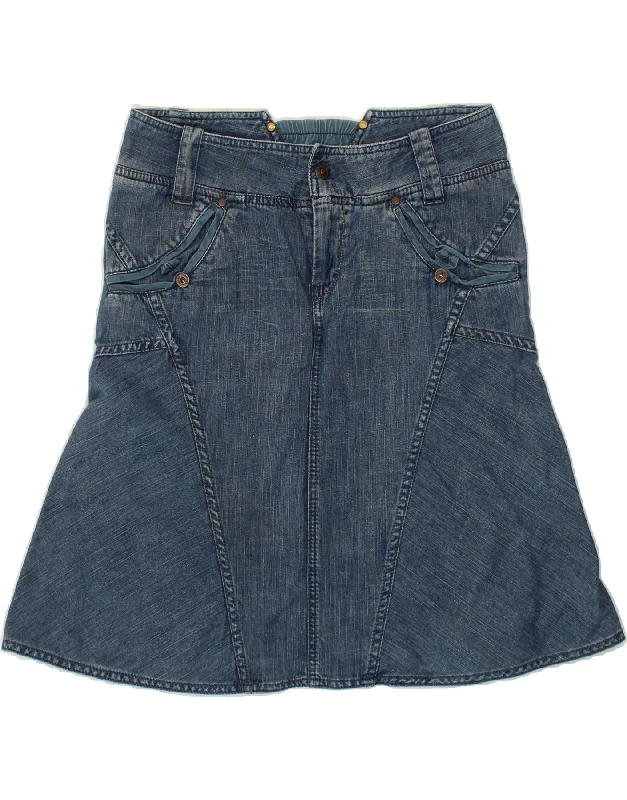 DIESEL Womens Denim Skirt W27 Small Blue Cotton velvet skirt rich
