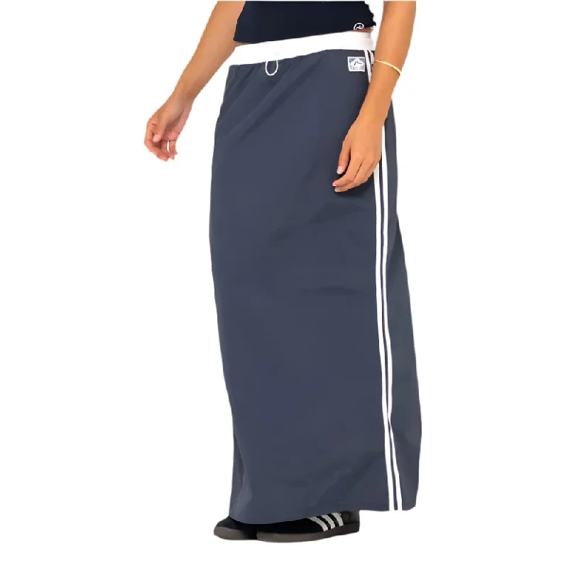Double Trouble Elastic Waist Midi Skirt - Womens silk skirt smooth