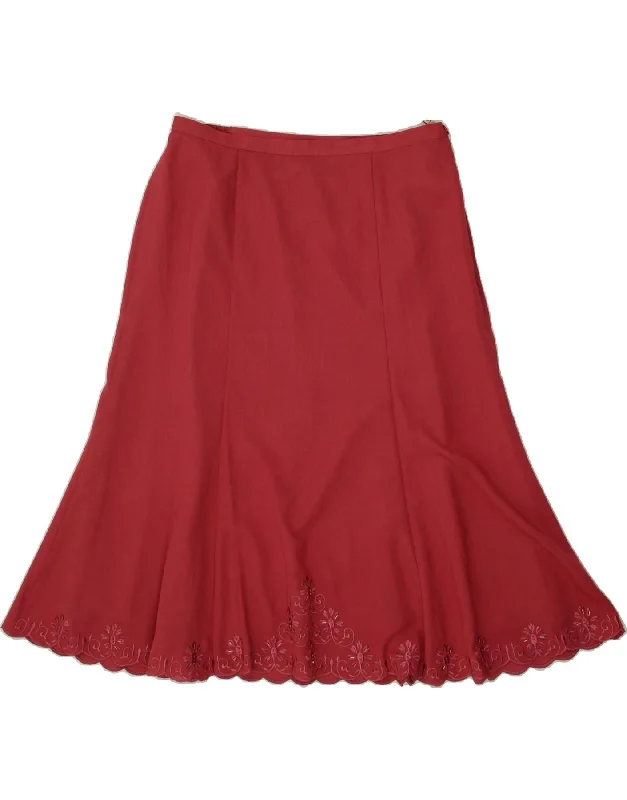 EASTEX Womens Trumpet Skirt UK 16 Large W32  Red Polyester velvet skirt sumptuous