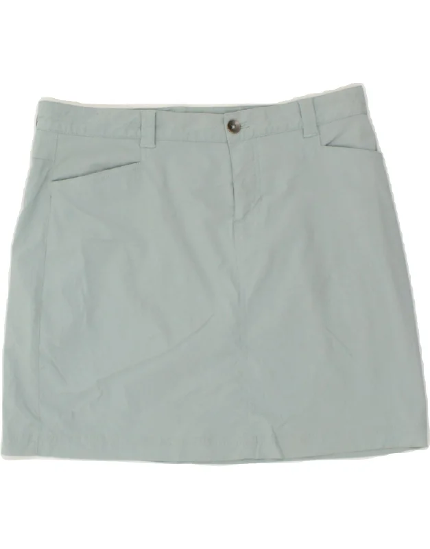 EDDIE BAUER Womens Mini Skirt US 10 Large W34  Blue Nylon corduroy skirt comfortable