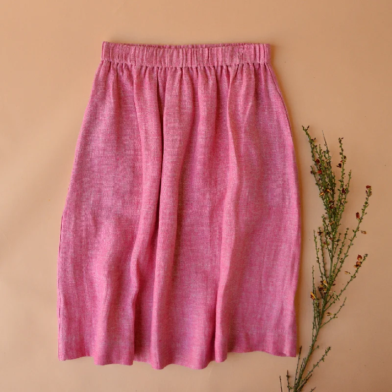 Pocket Skirt - 100% Linen - Old Soul Pink Light Twill (Women S-L) cashmere skirt fine Pocket Skirt - 100% Linen - Old Soul Pink Light Twill (Women S-L) cashmere skirt fine