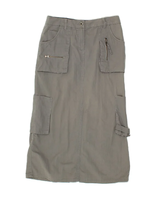 ESPRIT Womens Maxi Cargo Skirt UK 10 Small W28 Grey Cotton silk skirt lustrous