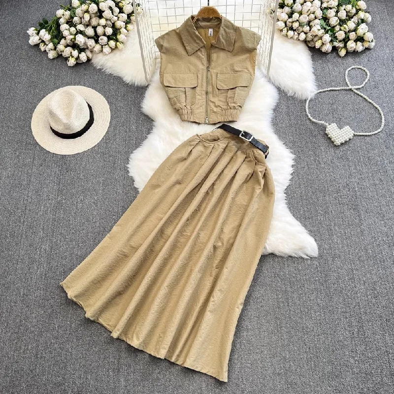 Fashion Suit Women's Sleeveless Shirt Two-piece Set A-Line Skirt S4158 floral skirt print Fashion Suit Women's Sleeveless Shirt Two-piece Set A-Line Skirt S4158 floral skirt print