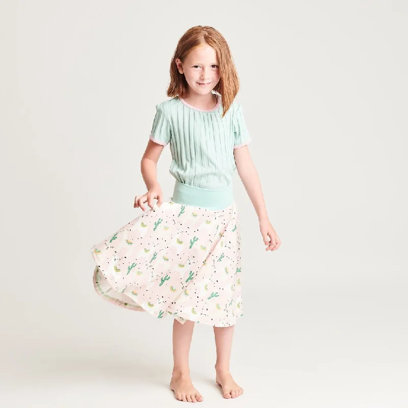 Skirt "Alpakas Pink/Spearmint" patchwork skirt art