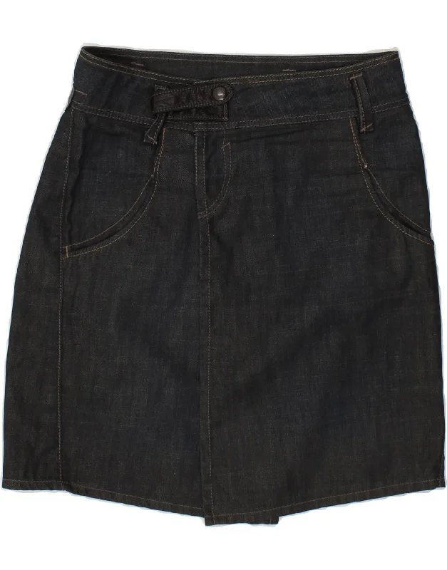 GAS Womens Denim Skirt W28 Medium Navy Blue Cotton corduroy skirt textured