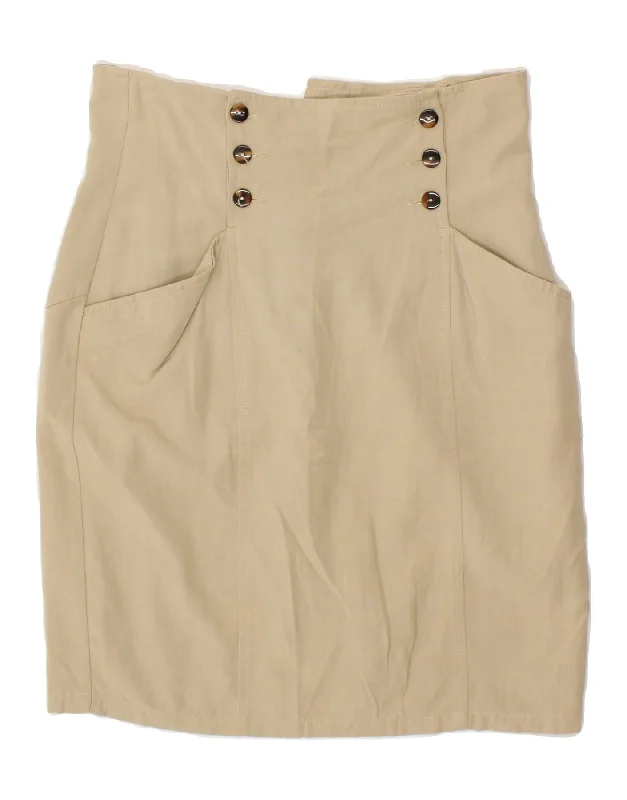 GB.PEDRINI Womens Pencil Skirt IT 44 Medium W28 Beige Viscose modal blend skirt